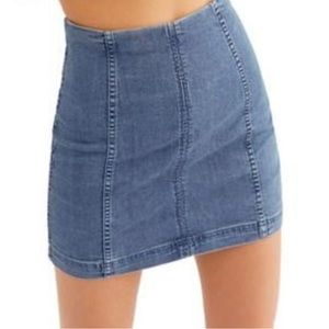 Free People denim mini skirt